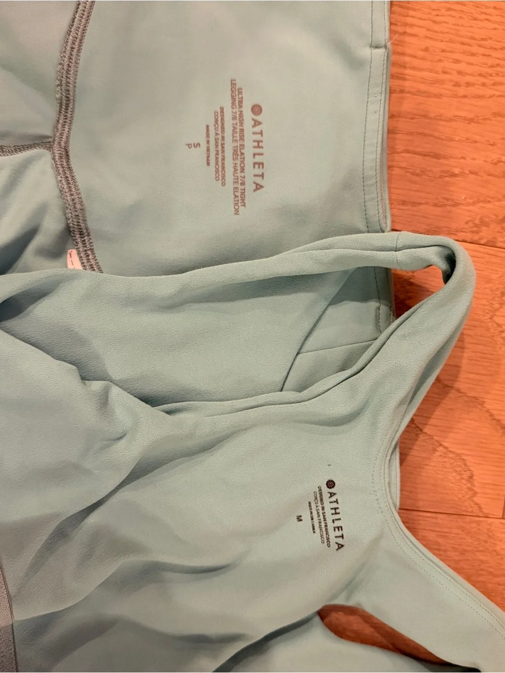 Athleta Mint Green Active Leggings & Crop Tank Set